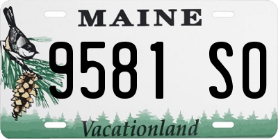 ME license plate 9581SO
