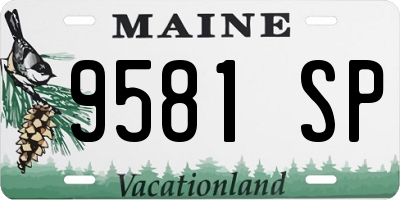 ME license plate 9581SP