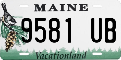 ME license plate 9581UB