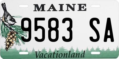 ME license plate 9583SA