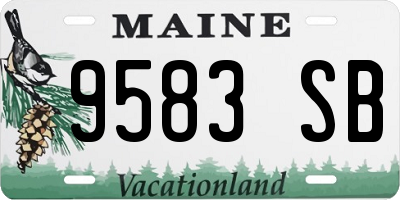 ME license plate 9583SB