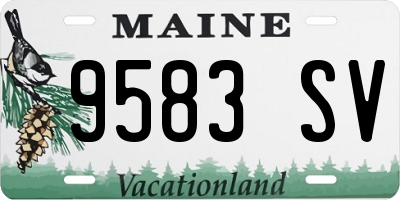 ME license plate 9583SV