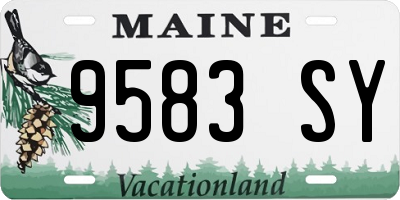 ME license plate 9583SY