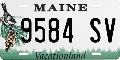ME license plate 9584SV