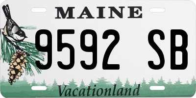 ME license plate 9592SB