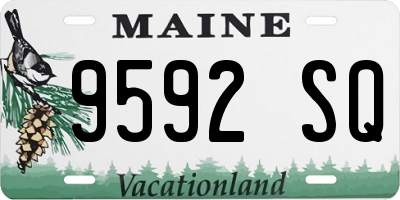 ME license plate 9592SQ