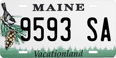 ME license plate 9593SA