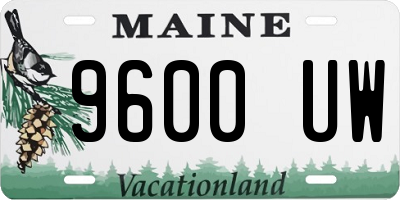 ME license plate 9600UW