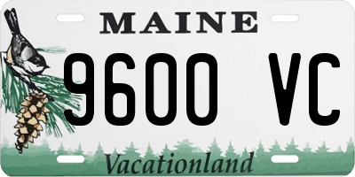 ME license plate 9600VC