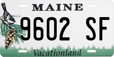 ME license plate 9602SF