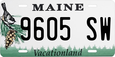 ME license plate 9605SW