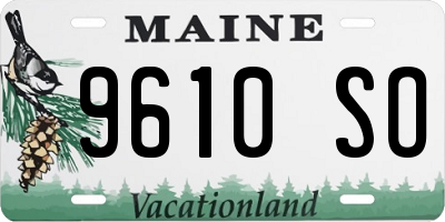 ME license plate 9610SO