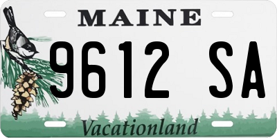 ME license plate 9612SA