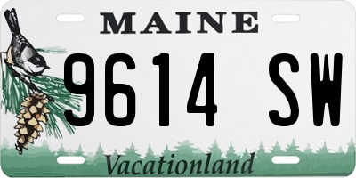 ME license plate 9614SW