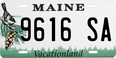 ME license plate 9616SA