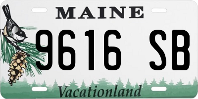 ME license plate 9616SB