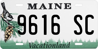 ME license plate 9616SC