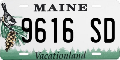 ME license plate 9616SD