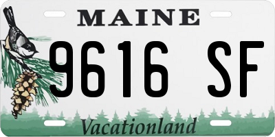 ME license plate 9616SF