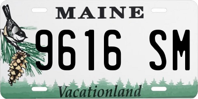 ME license plate 9616SM