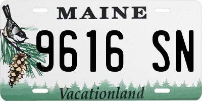 ME license plate 9616SN