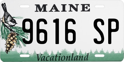 ME license plate 9616SP