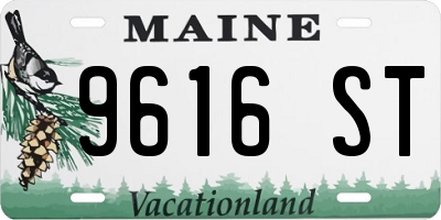 ME license plate 9616ST