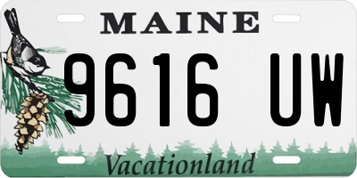 ME license plate 9616UW