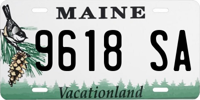 ME license plate 9618SA