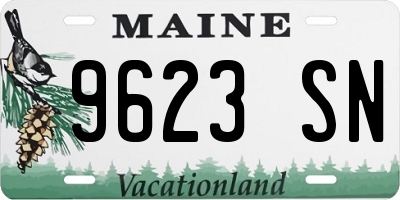 ME license plate 9623SN