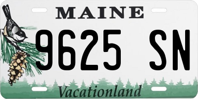 ME license plate 9625SN