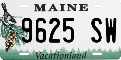ME license plate 9625SW