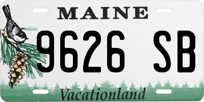 ME license plate 9626SB