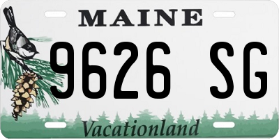 ME license plate 9626SG