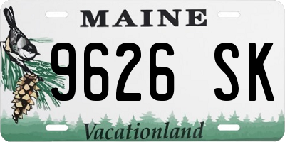 ME license plate 9626SK