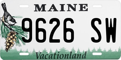 ME license plate 9626SW
