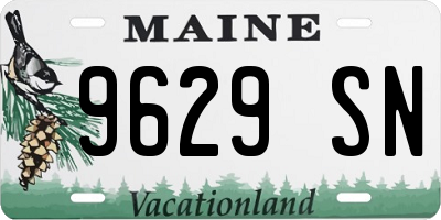 ME license plate 9629SN