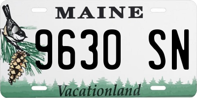 ME license plate 9630SN