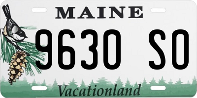 ME license plate 9630SO
