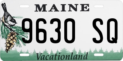 ME license plate 9630SQ