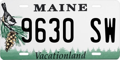 ME license plate 9630SW