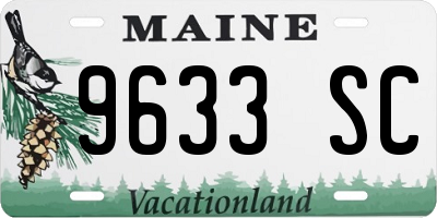 ME license plate 9633SC