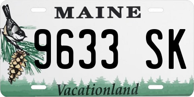 ME license plate 9633SK
