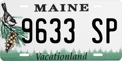 ME license plate 9633SP