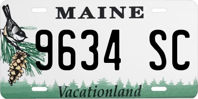 ME license plate 9634SC