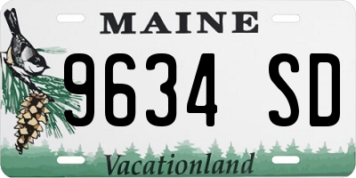 ME license plate 9634SD