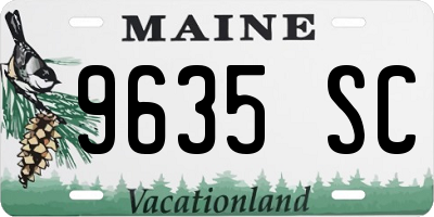 ME license plate 9635SC