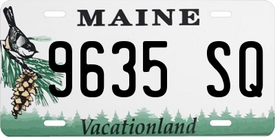 ME license plate 9635SQ