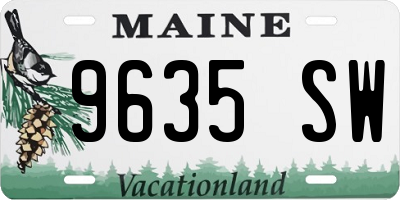 ME license plate 9635SW