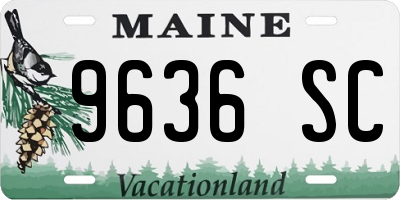 ME license plate 9636SC